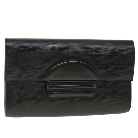 LOUIS VUITTON Epi Chaillot Clutch Bag Black M52542 LV Auth 